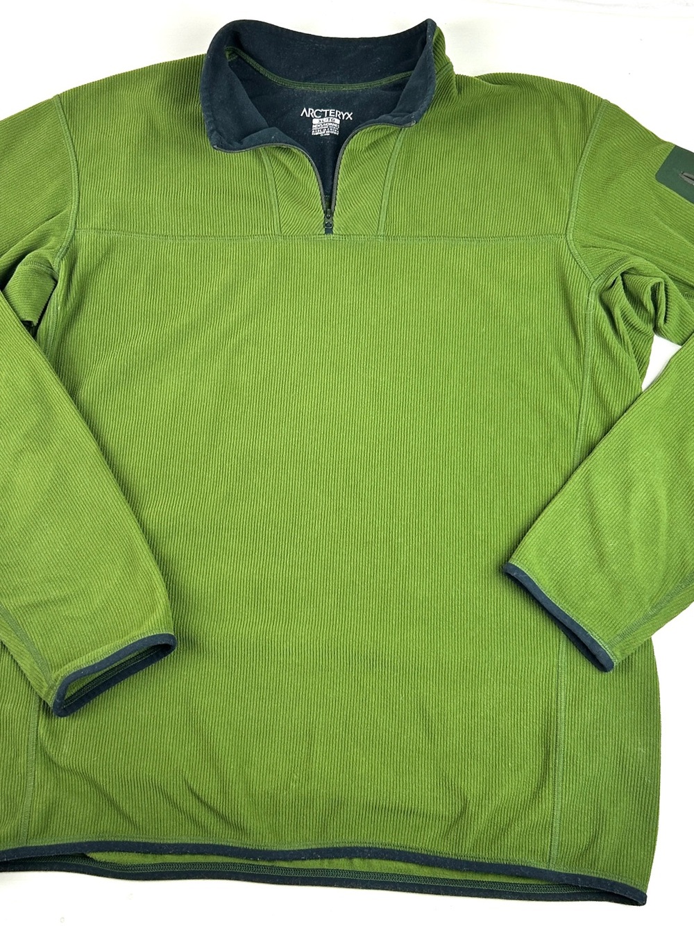 Arcteryx 1/4 Zip Polartec Fleece Jacket Mens XL Green Grid Technical